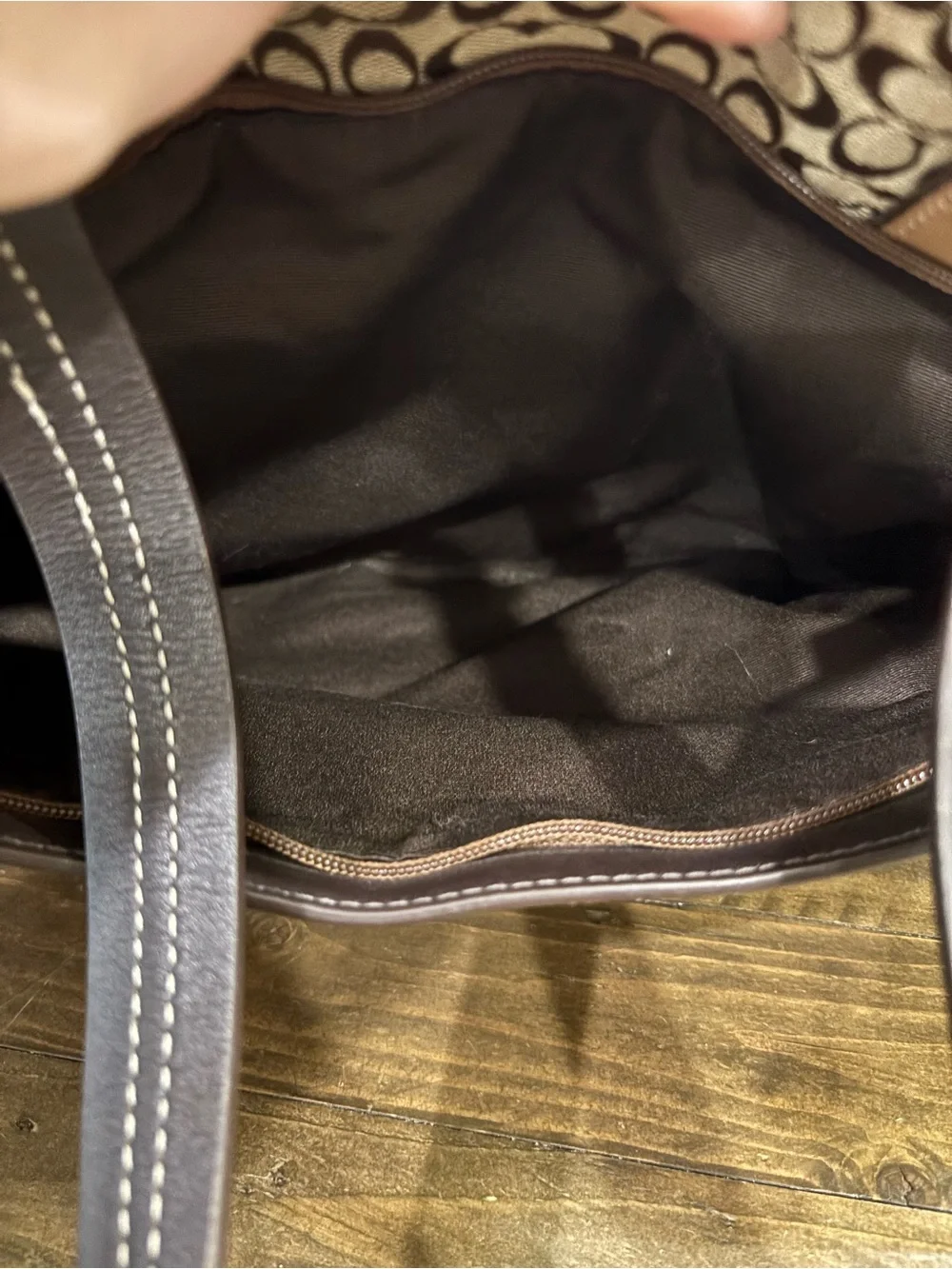 Coach Khaki Canvas Diaper Bag in Signature C Monogram
